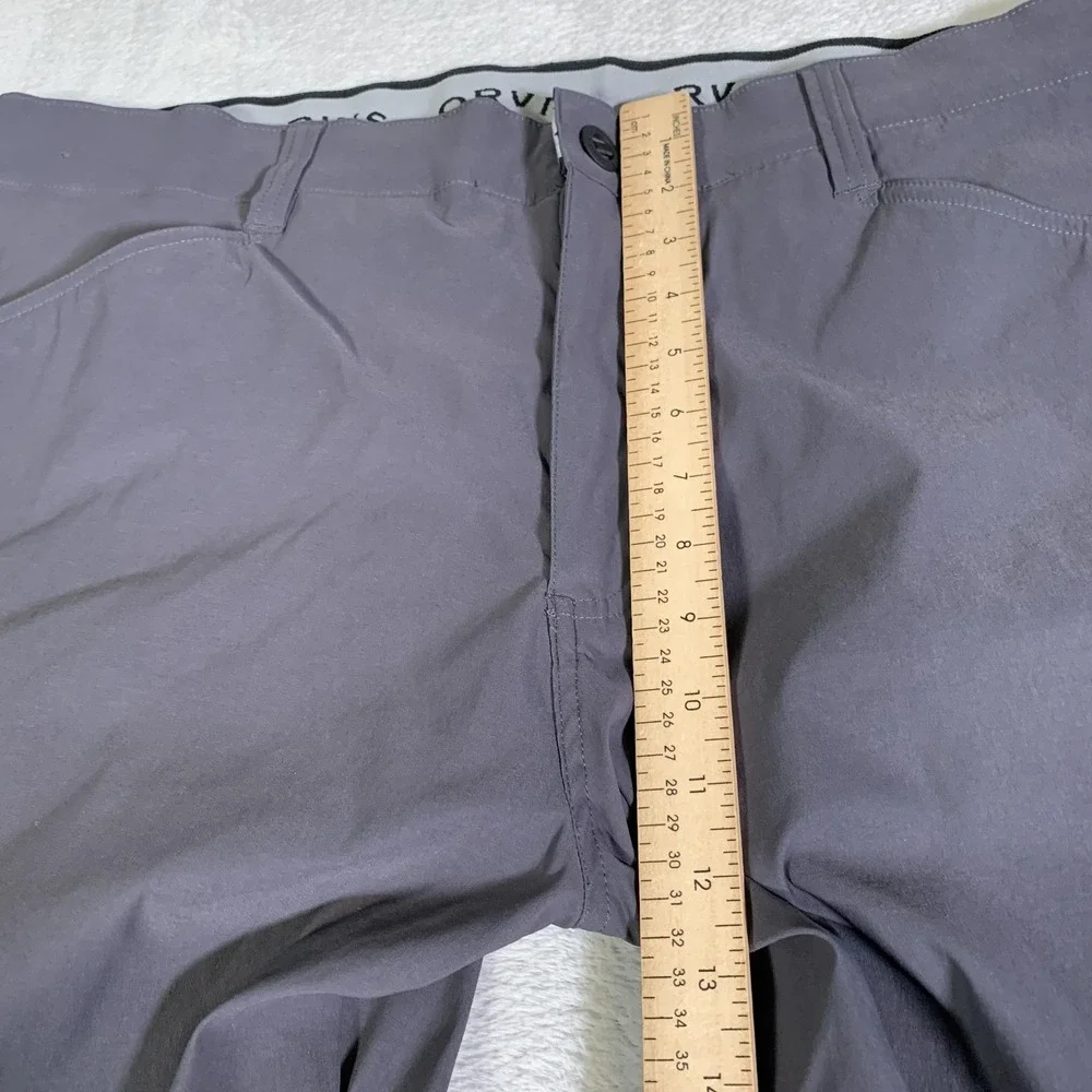 Orvis Pants Mens 40x30 Gray Stretch Hiking Water Repellent Zip Pockets Travel